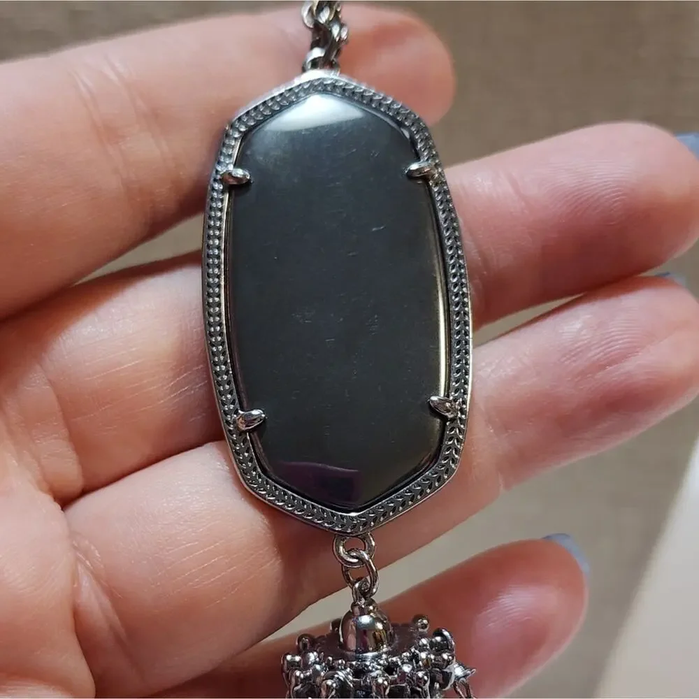 Kendra‎ scott gunmetal and black Rayne necklace